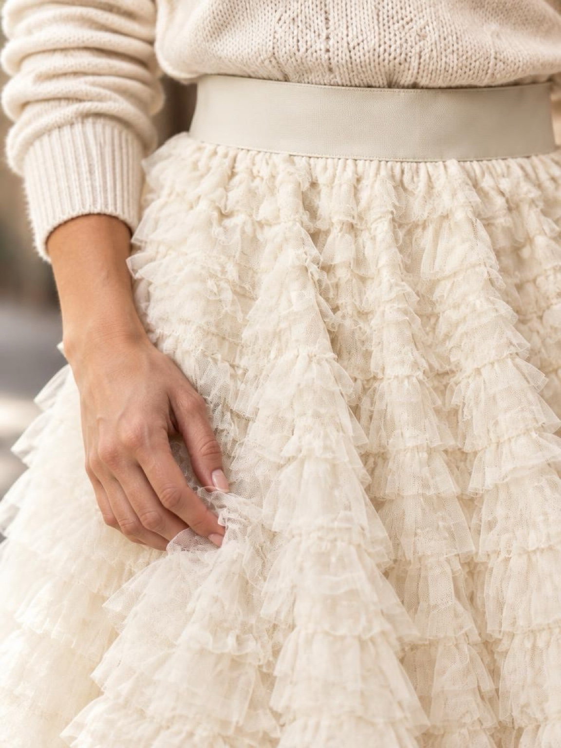 Tiered Tulle Skirt, Ivory, photo 2 of 7