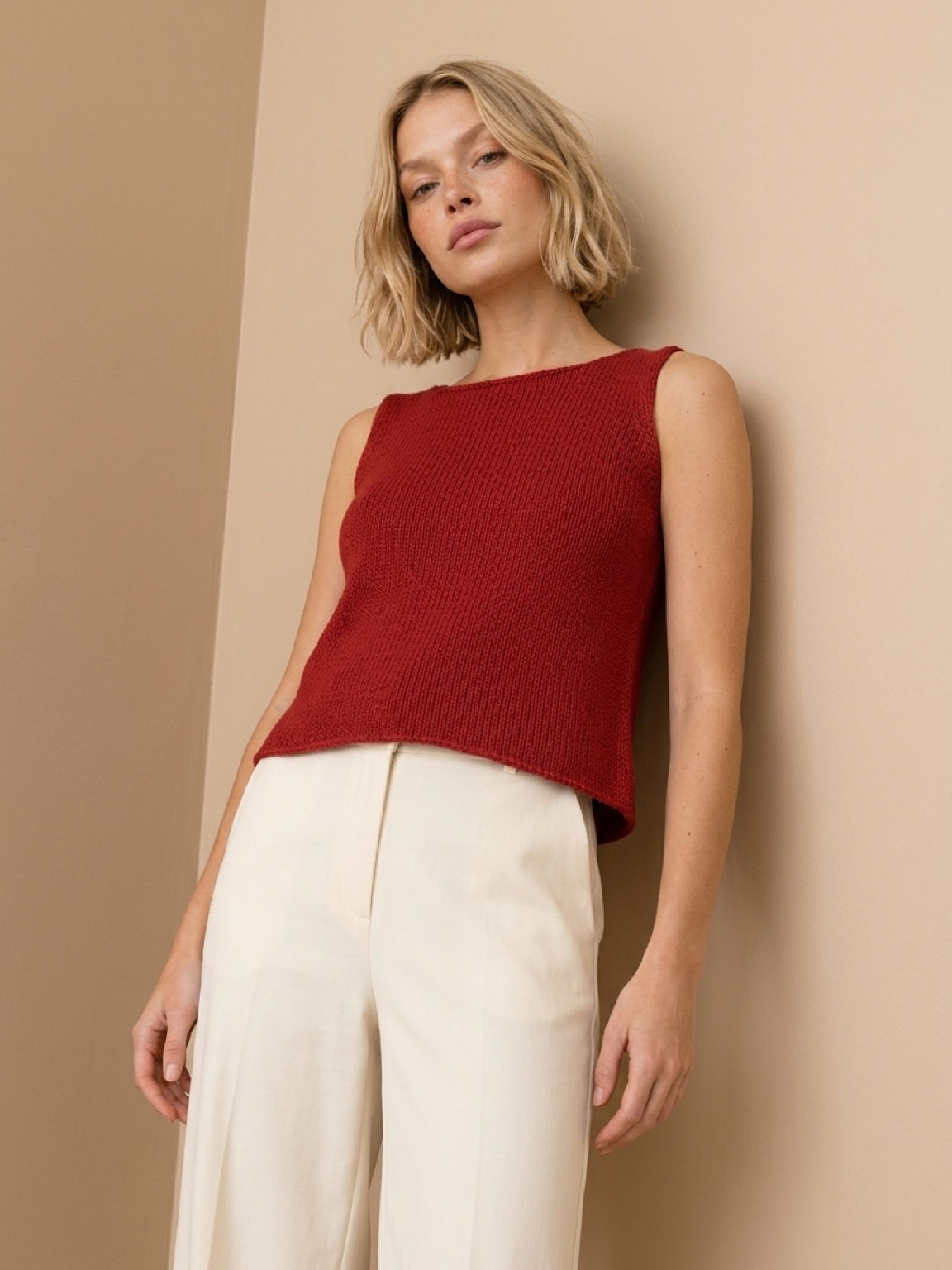 Knit Shell, Brick Red, photo 1 of 2